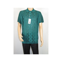 Mens Polo Shirt Slinky Sheer Short Sleeves Soft Touch Stacy Adams 57007 Emerald - J.Valintin Men's Wear Legend - 100051