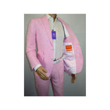 Mens Premium 100% Linen Cocktail Suit by INSERCH Breathable and cool SU880 Pink - J.Valintin Men's Wear Legend - 100661