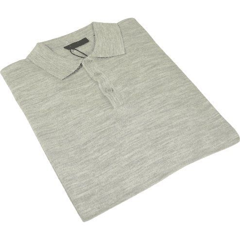 Mens PRINCELY Soft Merinos Wool Sweater Knits Lightweight Polo 1011 - 40 Silver - J.Valintin Men's Wear Legend - 96626