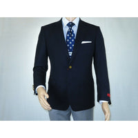 Men's RENOIR Classic Blazer 100% Wool Side vents Metal Buttons Notch 509 - 2 Navy - J.Valintin Men's Wear Legend - 21544