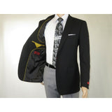 Men's RENOIR Classic Blazer Jacket 100% Wool Single breasted Notch 509 - 1 Black - J.Valintin Men's Wear Legend - 21566