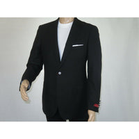 Men's RENOIR Classic Blazer Jacket 100% Wool Single breasted Notch 509 - 1 Black - J.Valintin Men's Wear Legend - 21566