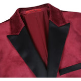 Men's Renoir Velvet Tuxedo Blazer Jacket Satin Peak Lapel Slim 290 - 8 Burgundy - J.Valintin Men's Wear Legend - 290 - 8 Burg - 38R