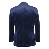 Men's Renoir Velvet Tuxedo Blazer Jacket Satin Peak Lapel Slim Fit 290 - 7 Blue - J.Valintin Men's Wear Legend - 290 - 7 Blue - 38R