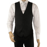 Mens RENOIR Vest Wool 140 Adjustable ,V - Neck two Pocket Full Lining 508 - 1 Black - J.Valintin Men's Wear Legend - 80049