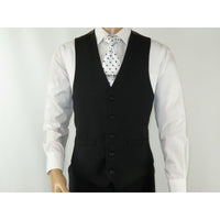 Mens RENOIR Vest Wool 140 Adjustable ,V - Neck two Pocket Full Lining 508 - 1 Black - J.Valintin Men's Wear Legend - 80049