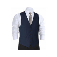 Men's RENOIR Vest Wool 140's Adjustable, Two Pockets 508 - 19 Navy Blue - J.Valintin Men's Wear Legend - 80059