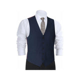 Men's RENOIR Vest Wool 140's Adjustable, Two Pockets 508 - 19 Navy Blue - J.Valintin Men's Wear Legend - 80059