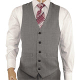 Men's RENOIR Vest Wool 140's Adjustable, Two Pockets 508 - 5 Lt Gray - J.Valintin Men's Wear Legend - 80079