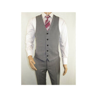 Men's RENOIR Vest Wool 140's Adjustable, Two Pockets 508 - 5 Lt Gray - J.Valintin Men's Wear Legend - 80079