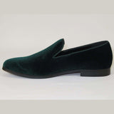 Mens Santino Luciano Shoes Soft Velvet Slip on Loafer Formal C351 Emerald Green - J.Valintin Men's Wear Legend - C351 - Green - 14M