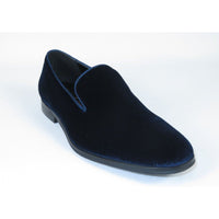 Mens Santino Luciano Shoes Soft Velvet Slip on Loafer Formal C351 Navy Blue - J.Valintin Men's Wear Legend - 99013