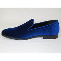 Mens Santino Luciano Shoes Soft Velvet Slip on Loafer Formal C351 Royal Blue - J.Valintin Men's Wear Legend - 99005