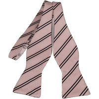 Men's Self Bow Tie By Hand J.Valintin Collection Woven SBT3 Pink Stripe - J.Valintin Men's Wear Legend - 92551