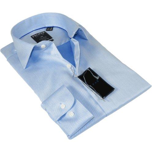 Men's Shirt Christopher Lena PROPER 100% Cotton Wrinkle Free p720ttsr Blue Slim - J.Valintin Men's Wear Legend - 92455