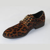 Mens Shoes Fiesso By Aurelio Garcia Pony hair Leopard Double Buckle Fi3142 Brown - J.Valintin Men's Wear Legend - 2437