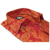 Men's Silky Paisley Floral Shirt By JT Milano AVM Turkey Slim Fit 600 - 28 Rust - J.Valintin Men's Wear Legend - 600 - 28 Rust - M