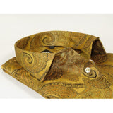 Men's Silky Paisley Floral Shirt By JT Milano AVM Turkey Slim Fit 6000 - 22 Gold - J.Valintin Men's Wear Legend - 6000 - 22 Gold - M