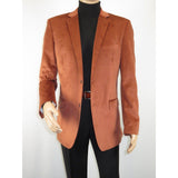 Men's Soft Velvet Sport Coat Jacket by BASSIRI Leonardi J1042 Cognac - J.Valintin Men's Wear Legend - 92630