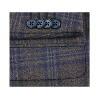 Men's Soft Wool Sport Coat English Plaid Window Pane 556 - 9 Brown Blue Renoir - J.Valintin Men's Wear Legend - 19129