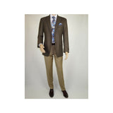 Mens sport Coat APOLLO KING Window Pane 100% Wool super 150's C14 Brown Coffee - J.Valintin Men's Wear Legend - 21808