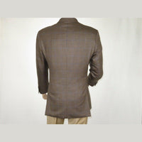 Mens sport Coat APOLLO KING Window Pane 100% Wool super 150's C14 Brown Coffee - J.Valintin Men's Wear Legend - 21808