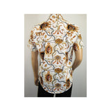 Men's Sports Shirt by MIZUMI Medallion Floral Printed Short Sleeves M648 White - J.Valintin Men's Wear Legend - 99146