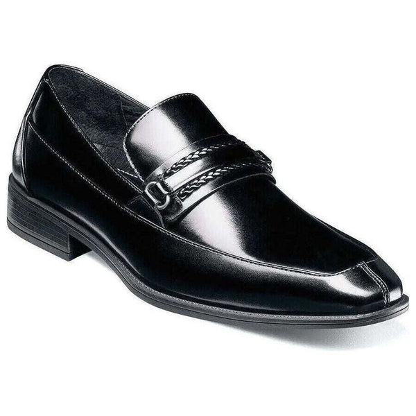 Men's Stacy Adams Aberdeen Moc Toe Saddle Slip On Dressy Shoes Black 20203 - 001 - J.Valintin Men's Wear Legend - 20203 - 001_7_M