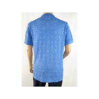 Mens Stacy Adams Italian Style Knit Woven Shirt Short Sleeves 3128 Denim Blue - J.Valintin Men's Wear Legend - 94900