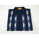 Mens Stacy Adams Italian Style Knit Woven Shirt Short Sleeves 71027 Navy - J.Valintin Men's Wear Legend - 71027 - Navy - M