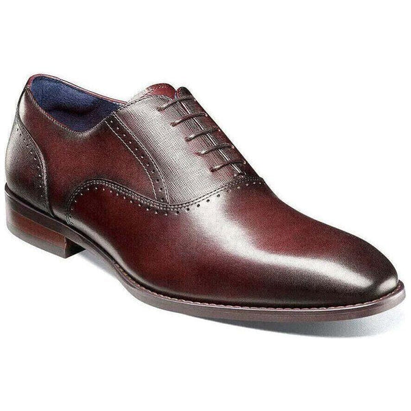 Men's Stacy Adams Kalvin Plain Toe Oxford Shoes Leather Burgundy 25571 - 601 - J.Valintin Men's Wear Legend - 25571 - 601_7_M