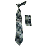 Men's Stacy Adams Necktie and Hankie Set Fancy Design Silky Look SAT19 Green - J.Valintin Men's Wear Legend - sat19