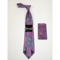 Men's Stacy Adams Necktie and Hankie Set Fancy Design Silky Look SAT20 Pink - J.Valintin Men's Wear Legend - sat20