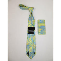 Men's Stacy Adams Necktie and Hankie Set Fancy Design Silky Look SAT37 Yellow - J.Valintin Men's Wear Legend - sat37