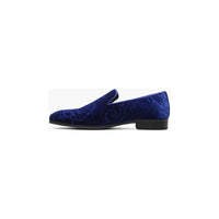 Men's Stacy Adams Saunders Debossed Velour Slip On Comfort Shoes Royal 25581 - 432 - J.Valintin Men's Wear Legend - 25581 - 432_7