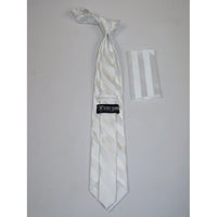 Men's Stacy Adams Tie and Hankie Set Woven Design #St34 White - J.Valintin Men's Wear Legend - 24835