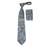 Men's Stacy Adams Tie and Hankie Set Woven Design #St415 Silver gray - J.Valintin Men's Wear Legend - 94820