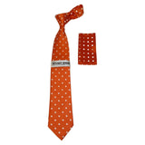 Men's Stacy Adams Tie and Hankie Set Woven Silky Fabric #Stacy12 Orange - J.Valintin Men's Wear Legend - 87