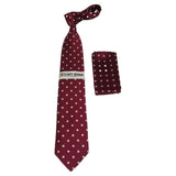 Men's Stacy Adams Tie and Hankie Set Woven Silky #Stacy11 Burgundy Polka Dot - J.Valintin Men's Wear Legend - 86