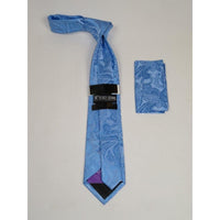 Men's Stacy Adams Tie and Hankie Set Woven Silky #Stacy17 Blue Paisley - J.Valintin Men's Wear Legend - 92