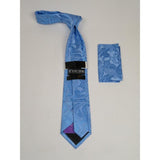 Men's Stacy Adams Tie and Hankie Set Woven Silky #Stacy17 Blue Paisley - J.Valintin Men's Wear Legend - 92