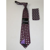 Men's Stacy Adams Tie and Hankie Set Woven Silky #Stacy2 Burgundy Polka Dot - J.Valintin Men's Wear Legend - 74