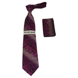 Men's Stacy Adams Tie and Hankie Set Woven Silky #Stacy84 Fuchsia Paisley - J.Valintin Men's Wear Legend - 163