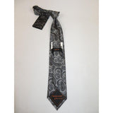 Mens Steven Land 100% Woven Silk Big Knot Tie and Hankie Set BW2436 - 01 Black - J.Valintin Men's Wear Legend - BW2436 - 01