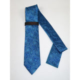 Mens Steven Land 100% Woven Silk Big Knot Tie and Hankie Set BW2436 - 04 Blue - J.Valintin Men's Wear Legend - BW2436 - 04