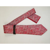 Mens Steven Land 100% Woven Silk Big Knot Tie and Hankie Set BW2436 - 05 Red - J.Valintin Men's Wear Legend - BW2436 - 05