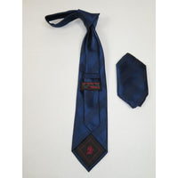 Mens Steven Land Density 100% Satin Silk Crystal Tie/Hankie Set CR27 - 04 Navy - J.Valintin Men's Wear Legend - CR27 - 04