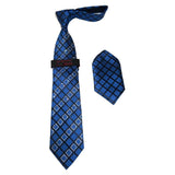 Mens Steven Land Density 100% Silk Crystal Tie/Hankie Set CR29 - 04 Royal Blue - J.Valintin Men's Wear Legend - CR29 - 04