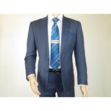 Men's Suit by Giorgio Cosani Textured Wool/Cashmere Blend 901 - 19 Blue 52 Long - J.Valintin Men's Wear Legend - 29367