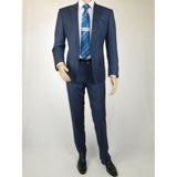 Men's Suit by Giorgio Cosani Textured Wool/Cashmere Blend 901 - 19 Blue 52 Long - J.Valintin Men's Wear Legend - 29367